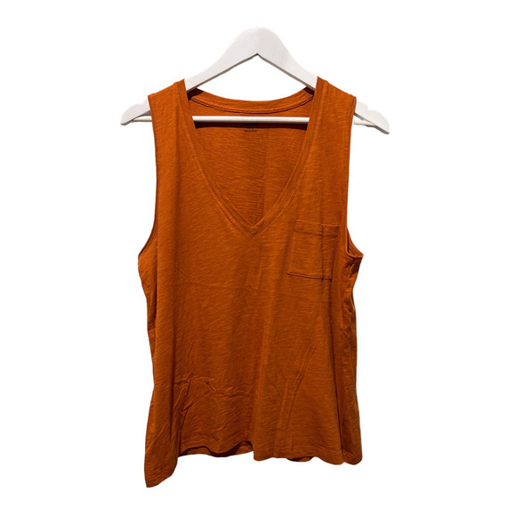 Madewell Tops - Madewell Whisper V-Neck Organic Cotton  Tank Top Womens Large Orange